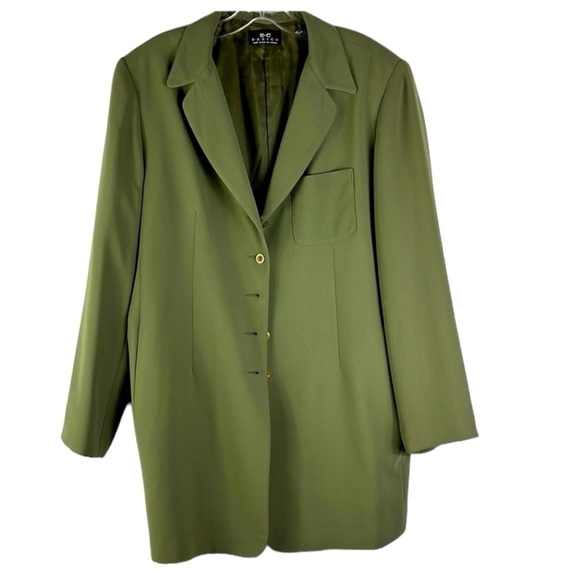 SC Basics long blazer Sz 14 Green - Picture 1 of 13